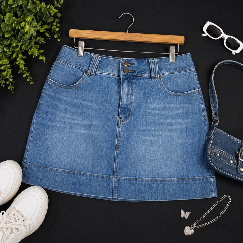 Venezia Womens Size 16 Denim
Skort Jean Mini Skirt Built In Shorts
Y2K Stretch